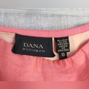 Dana Buchman pink + gold shimmer skirt